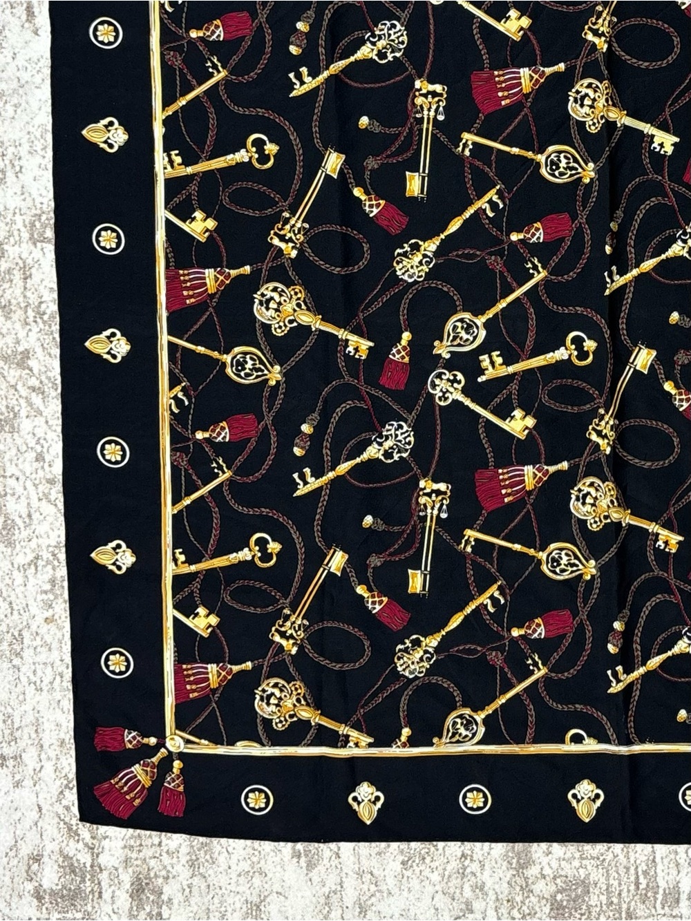 Vintage Skeleton Key Square Scarf